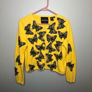 RARE Michael Simon butterfly cardigan sweater
